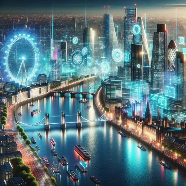 Conceptual futuristic view of London