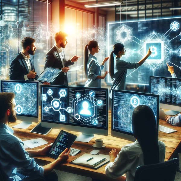 Conceptual blockchain network artwork