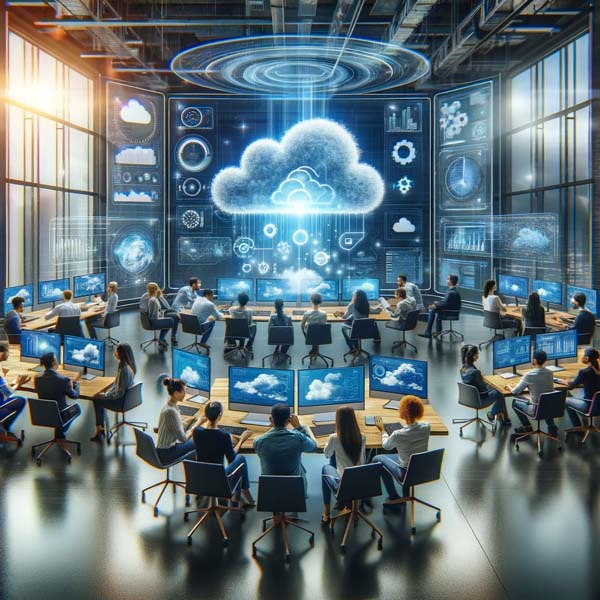 Conceptual cloud computing artwork